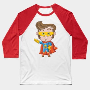 Superhero Cartoon Baseball T-Shirt